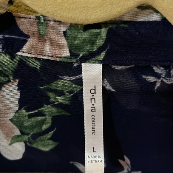 DNA COUTURE | Floral Navy Bodysuit Size Large - Picture 6 of 6